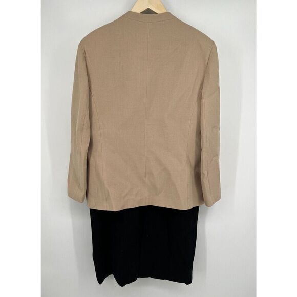 Albert Nipon Women's Size 16 Two Piece Dress Blazer Black Wool Elegant Timeless - Picture 2 of 9